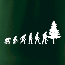 Evoluce dřevorubec - pila a strom