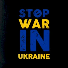 Barevný nápis Stop war in ukraine