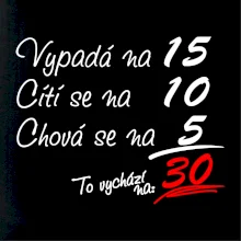 Vypadá, cítí se, chová se - 30 let