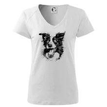 Černobílá karikatura Border kolie