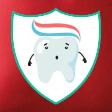 Zoubek na prsu - zubní pasta