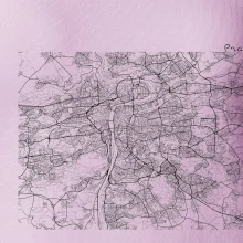 Mapy měst černobílé Praha