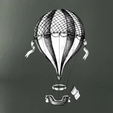 Horkovzdušný balón  kreslený