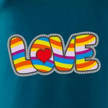 Love nápis duhový