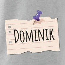 Papírek se jmenovkou - prso - vlastní jméno