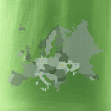 Mapa Evropy - srdce v Ukrajině