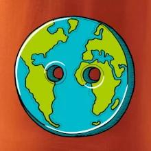 Planeta země knoflík (Pecka design)