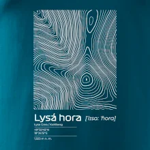 Lysá hora - vrstevnice v obdélníku