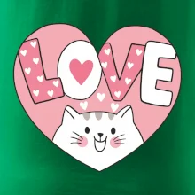 Kočka love - růžové srdce