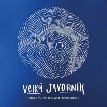 Velký Javorník - vrstevnice v kruhu