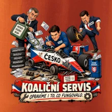 Macinka opravuje závodní auto ČESKO