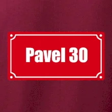 Jméno a věk - uliční cedule - červená