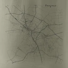 Černobílá mapa Znojmo