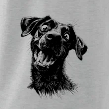 Černobílá karikatura Labrador tmavý
