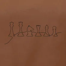 Šachové figurky v řadě - obrys