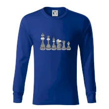 Šachové figurky v řadě - kreslené