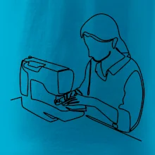 Švadlena a šicí stroj jedním tahem