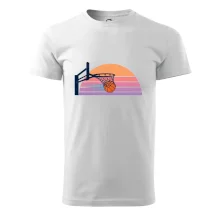 Retro západ slunce a basketbalový koš