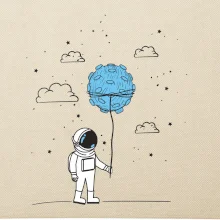 Astronaut s balónkem