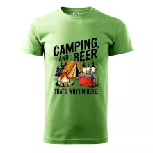 Černý nápis nápis Camping and beer