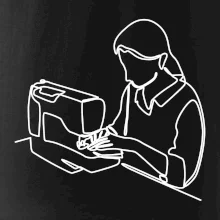 Švadlena a šicí stroj jedním tahem