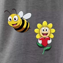 Parové triko - Včela a květina