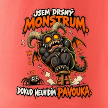Drsné rohaté monstrum se bojí pavoučka