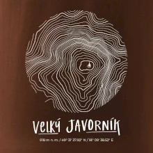 Velký Javorník - vrstevnice v kruhu