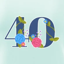 Květinové číslo kreslené - 40