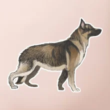 Německý ovčák - hnědý kreslený