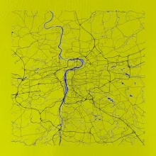 Praha - Mapa s vodními toky