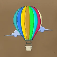 Horkovzdušný balon v oblacích