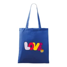 Love nápis s květinou