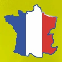 Francouzská vlajka mapa obrys