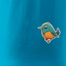 Ptáček kreslený na prsu