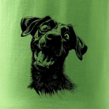 Černobílá karikatura Labrador tmavý