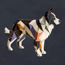 Border colie slepená z papíru