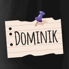 Papírek se jmenovkou - prso - vlastní jméno