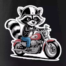 Mýval na motorce kreslený