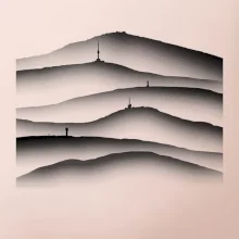 Stínované siluety Českých hor