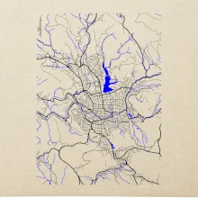 Jablonec nad Nisou - Mapa s vodními toky