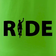 Ride - nápis s cyklistou