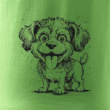 Lagotto romagnolo karikatura vypláznutý jazyk