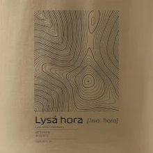 Lysá hora - vrstevnice v obdélníku