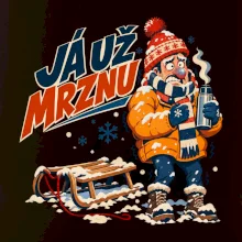 Rodinná vánoční trička - Já už mrznu táta sáňkování