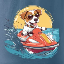 Jack russell teriér na vodním skútru