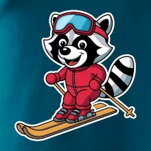 Mýval na lyžích - kreslený