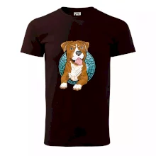 Americký staford kreslený v kolečku (Pecka design)