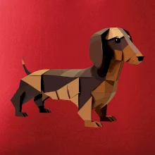 Jezevčík - slepený z papíru