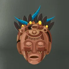 Mayové maska hnědá